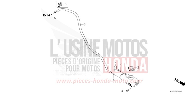 RESERVOIR DE RESERVE de Forza 125 MAT PEARL PACIFIC BLUE (PB397) 2025